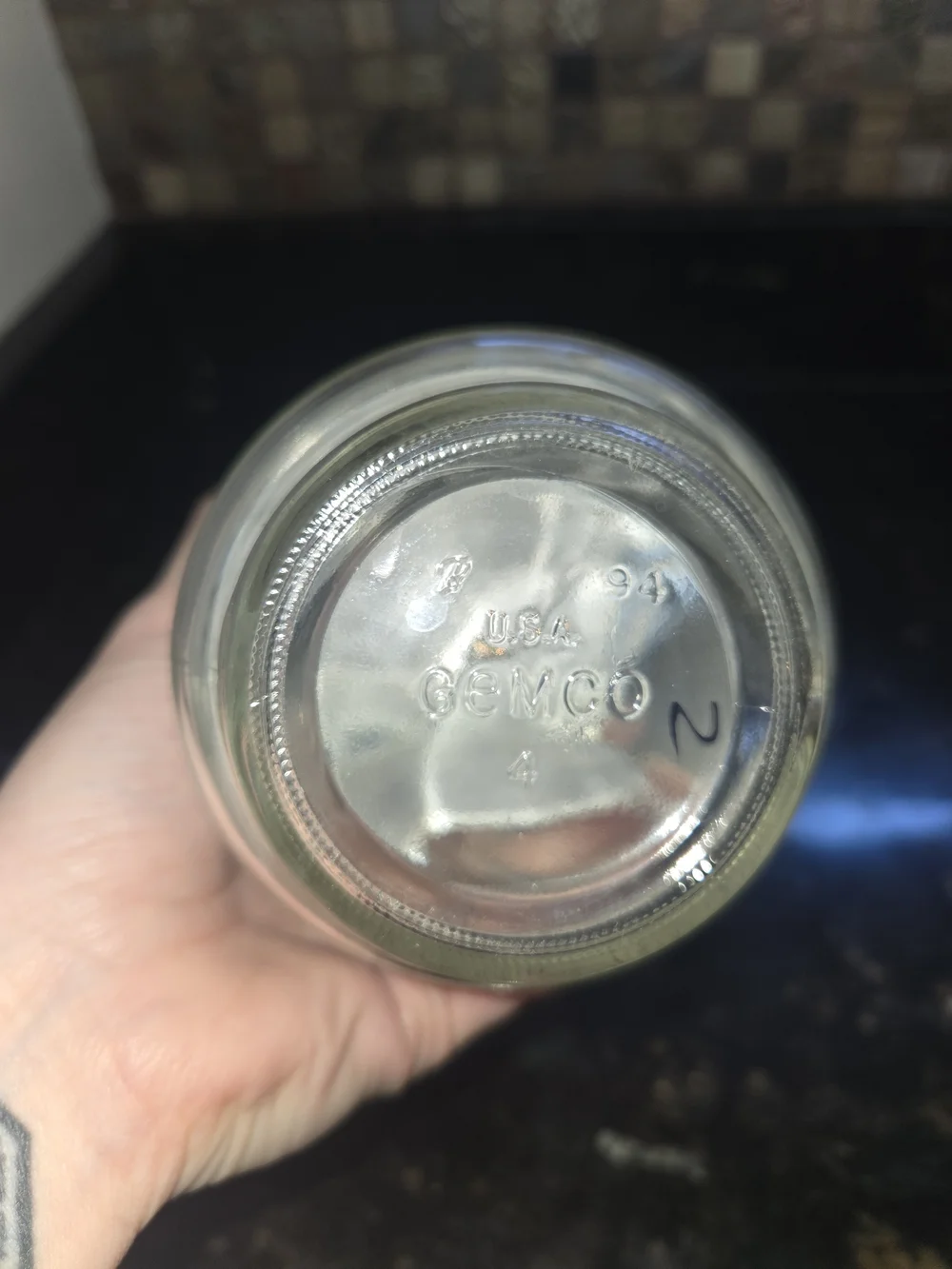 Vintage Blue Glass Pump Chopper